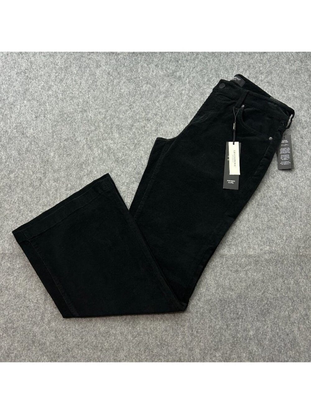 Liverpool Hannah Flare Corduroy Pants Women's Size 6 / 28 Petite Black NWT